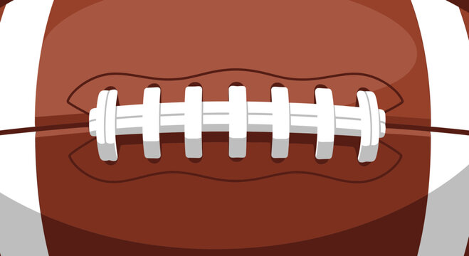 Close Up View Of A Classic American Football Textured Surface With White Laces