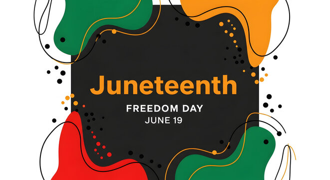 Juneteenth Freedom Day June 19 celebration with abstract shapes and colors image