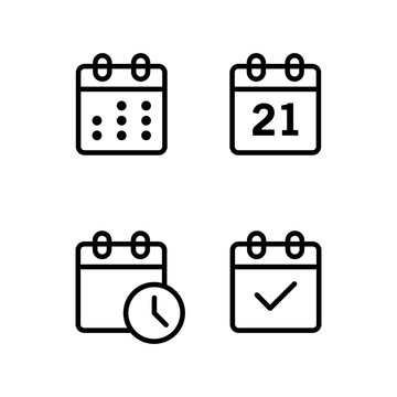 Calendar Icon collection. Set of calendar symbols. Meeting Deadlines icon. Time management .Appointment schedule flat icon icon