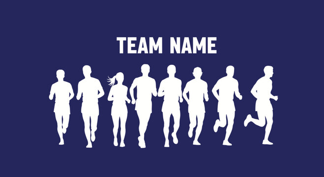 Diverse Runners Silhouette Team Group Motion Athleticism