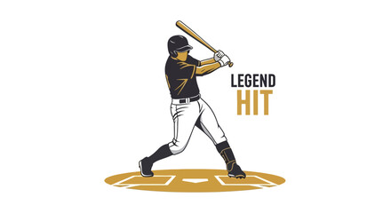 Fototapeta premium Dynamic Baseball Player In Action Capturing A Powerful Legend Hit