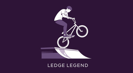 Naklejka premium Dynamic Bicycle Stunt Performer Mastering The Ramp Jump