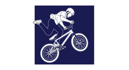 Fototapeta premium Dynamic BMX Rider Performing Aerial Stunt Art Illustration