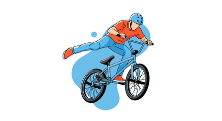 Obraz premium Dynamic BMX Rider Performing Aerial Trick With Bicycle