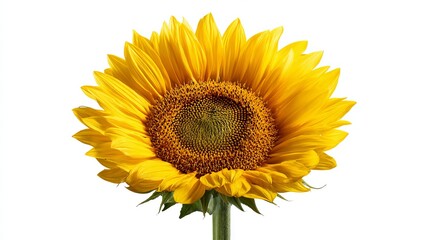 Obraz premium A bright and beautiful sunflower standing alone on a white background