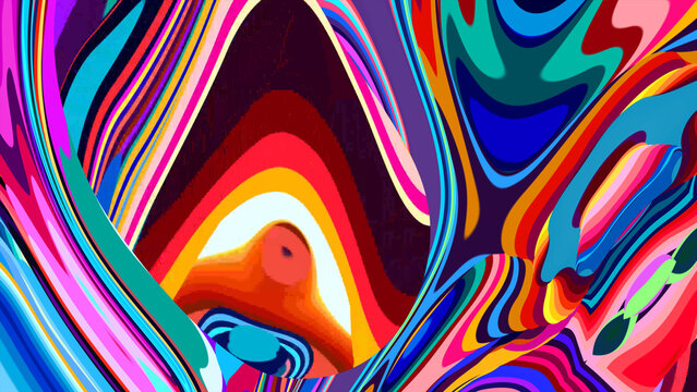 Vibrant abstract swirl pattern with bold colorful waves