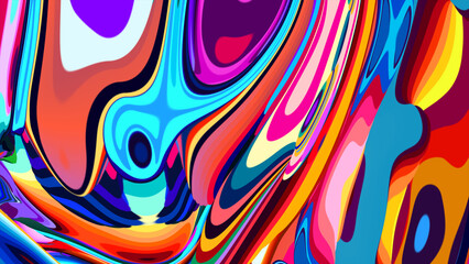 Obraz premium Vibrant Abstract Colorful Liquid Art with Fluid Dynamic Patterns