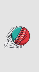 Fototapeta premium Dynamic Cricket Ball Illustration in Motion With Streaks