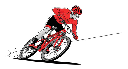 Fototapeta premium Dynamic Cyclist In Motion Capturing The Thrill Of The Race