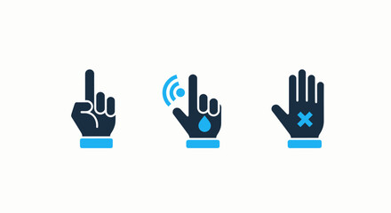Obraz premium Set of touch gesture icons for digital interface interaction