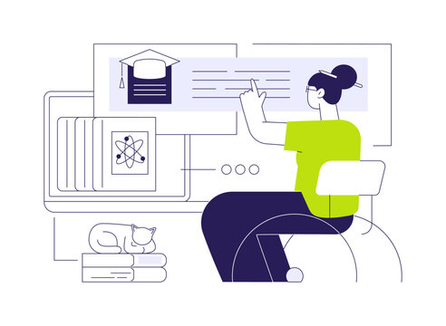 Distance learning isolated cartoon vector illustrations.