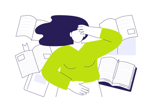 Worries before exams isolated cartoon vector illustrations.