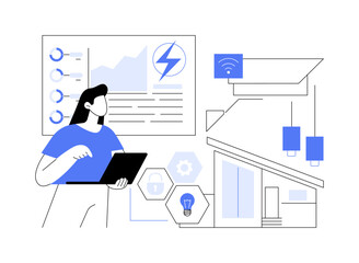 Plakat Smart Home Energy Monitoring abstract concept vector illustration.