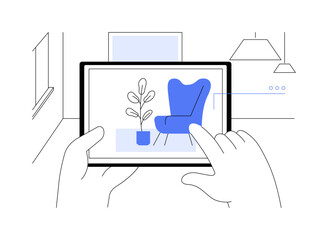 Obraz na płótnie Canvas Augmented Reality Home Design abstract concept vector illustration.