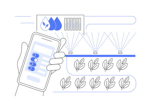 Smart Irrigation System abstract concept vector illustration.