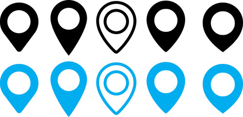 Location pin icon png Location map pin icons set. Modern map marker collection. Pinpoint. Location pin icon. Map pin place marker. Map marker pointer icon. GPS location symbol. Flat style vector © Mr