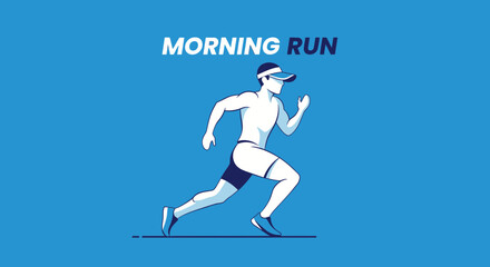 Obraz premium Dynamic Morning Run Athlete In Motion Graphic