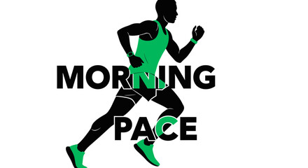 Obraz premium Dynamic Morning Run Silhouette Graphic With Bold Text