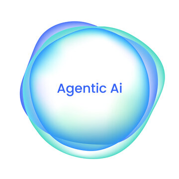 Agentic Ai innovation with abstract gradient circle smooth glow for artificial intelligence concepts, AGI technology with big data autonomous driven future tech for application logo or title tagline.