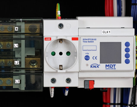 Electrical outlet from ABB with dinaric installation. 