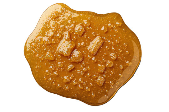 Cannabis live resin diamonds and terpene sauce extracted concentrate, a sticky cannabis product on transparent background