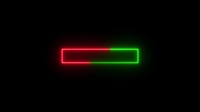 Red and green neon Glowing Rectangle Frame.4k video