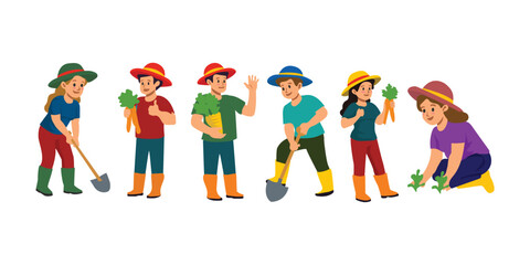 Fototapeta premium Activities of a Farmer Illustration
