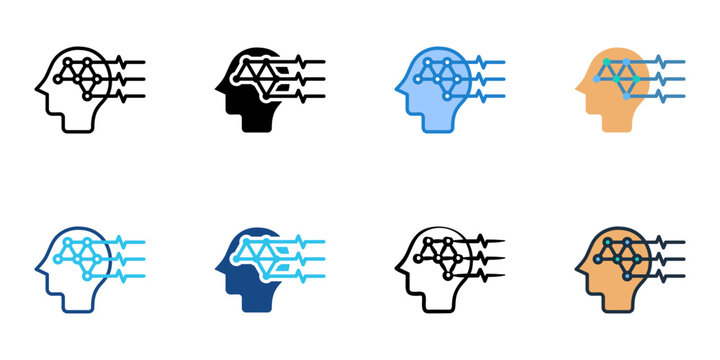 EEG icons set multiple style collection. Editable stroke 
