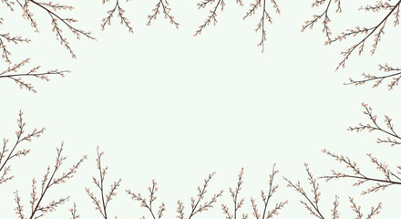 Obraz premium Delicate Winter Branches Forming a Natural Frame.