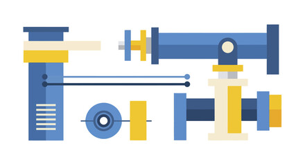 Fototapeta premium Industrial machinery parts and components for manufacturing processes.
