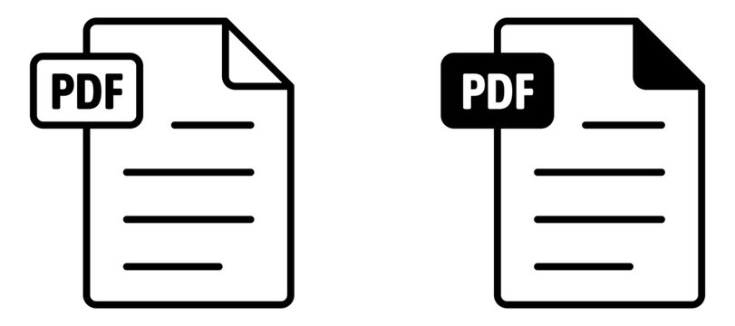 PDF Document Icon. File Page with PDF Label, Digital Document Concept