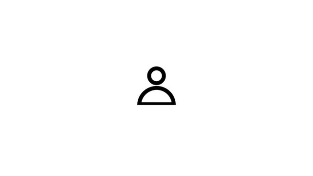 Users group icon isolated on blue background. Group of people icon. Business avatar symbol - users profile icon. 4K Video motion graphic animation.