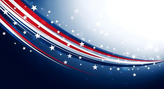 Labor day celebration patriotic American flag waves with stars and stripes