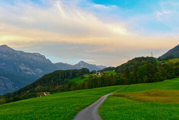 Fototapeta premium Quarten am Walensee im Kanton St. Gallen, Schweiz
