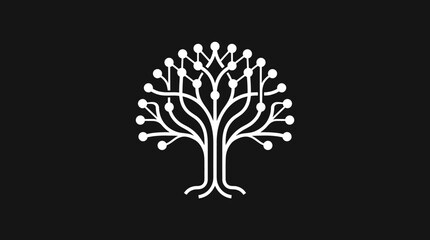Obraz premium Abstract Digital Tree Logo With Circuitry Network