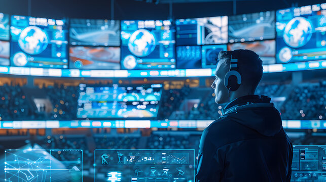 Sports managers using digital tools to analyze performance and improve team efficiency