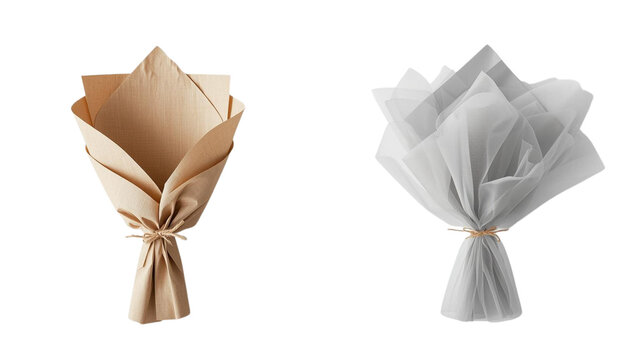 Two empty bouquet illustrations, perfect for floral mockups, greeting cards, invitations, or digital compositions. Great for customizing with flowers or personal design elements.	