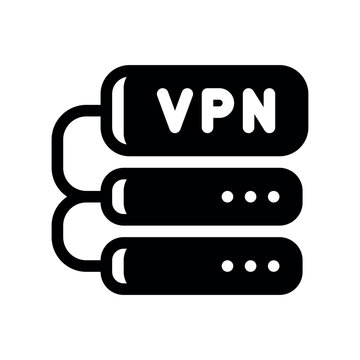 Digital Database VPN Proxy Server Stack Vector Graphic Illustration