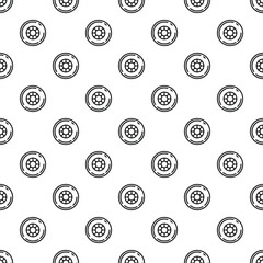 Outline drawing of car wheels forming a repeating seamless pattern © nsit0108