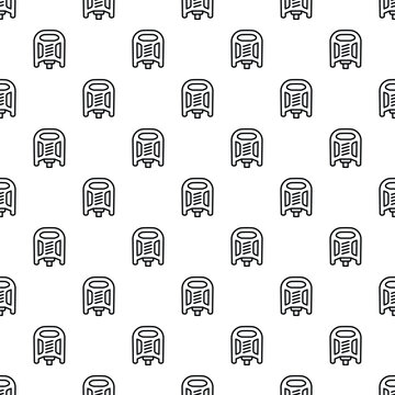Seamless pattern featuring a black outline of a pogo stick on a white background