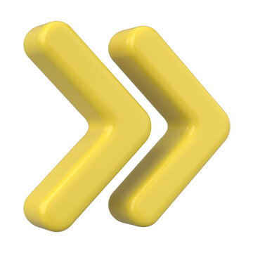 Next button. Continue button. Arrow icon. 3D illustration.