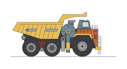 Heavy Duty Mining Dump Truck Illustration. © Truk