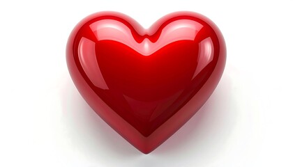 Obraz premium A shiny red heart on a white background