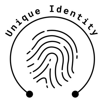 Unique Identity Icon. Identity, Branding, Fingerprint Symbol. Illustration for Brand Identity Concept. Transparent PNG
