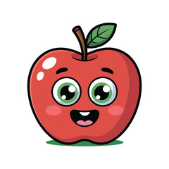 Obraz premium A lovable red apple with expressive eyes and a joyful smile