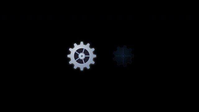 Gear and its soft translucent reflection in darkness. Suitable for tech or industrialthemed designs, adding depth and interest.