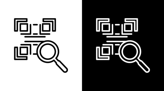 Qr Code White Icon Set Design