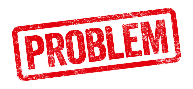 Red stamp on a white background - Problem