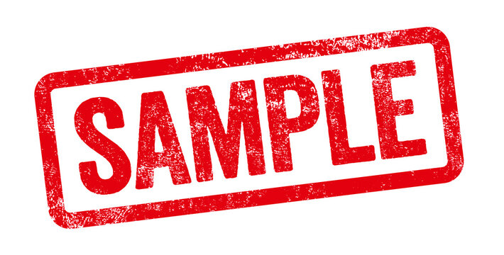 Red stamp on a white background - Sample