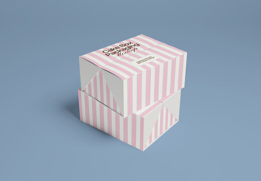 Cake Box Packaging Mockup